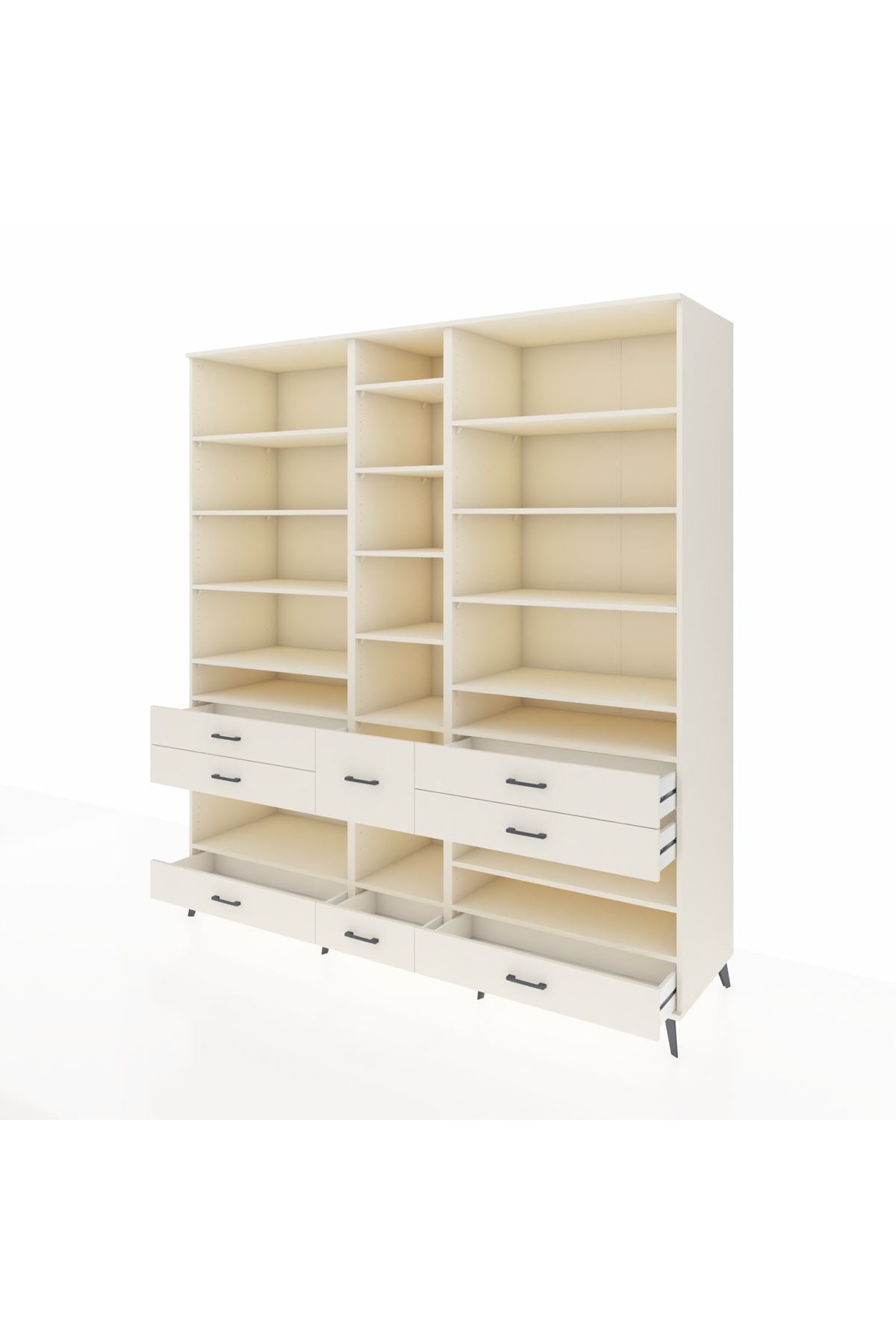 Kronos Dolap 19 Raflı 8 Çekmeceli 220x59x243 - S784M020V04C