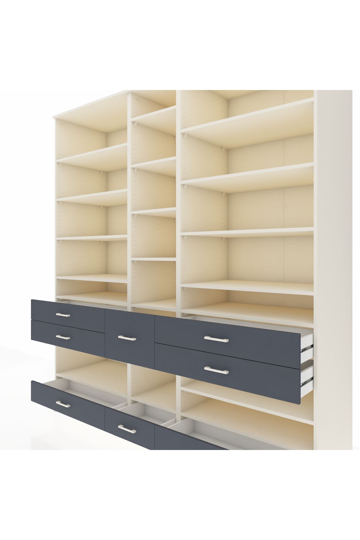Kronos Dolap 19 Raflı 8 Çekmeceli 220x59x243 - S784M020V05C