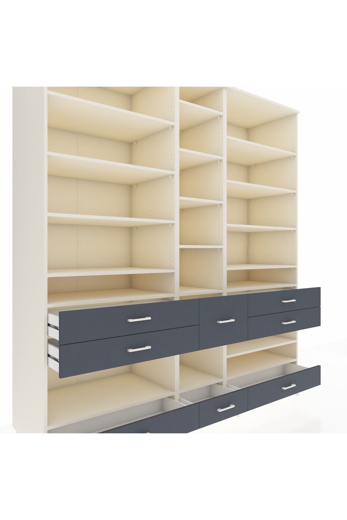 Kronos Dolap 19 Raflı 8 Çekmeceli 220x59x243 - S784M020V05C