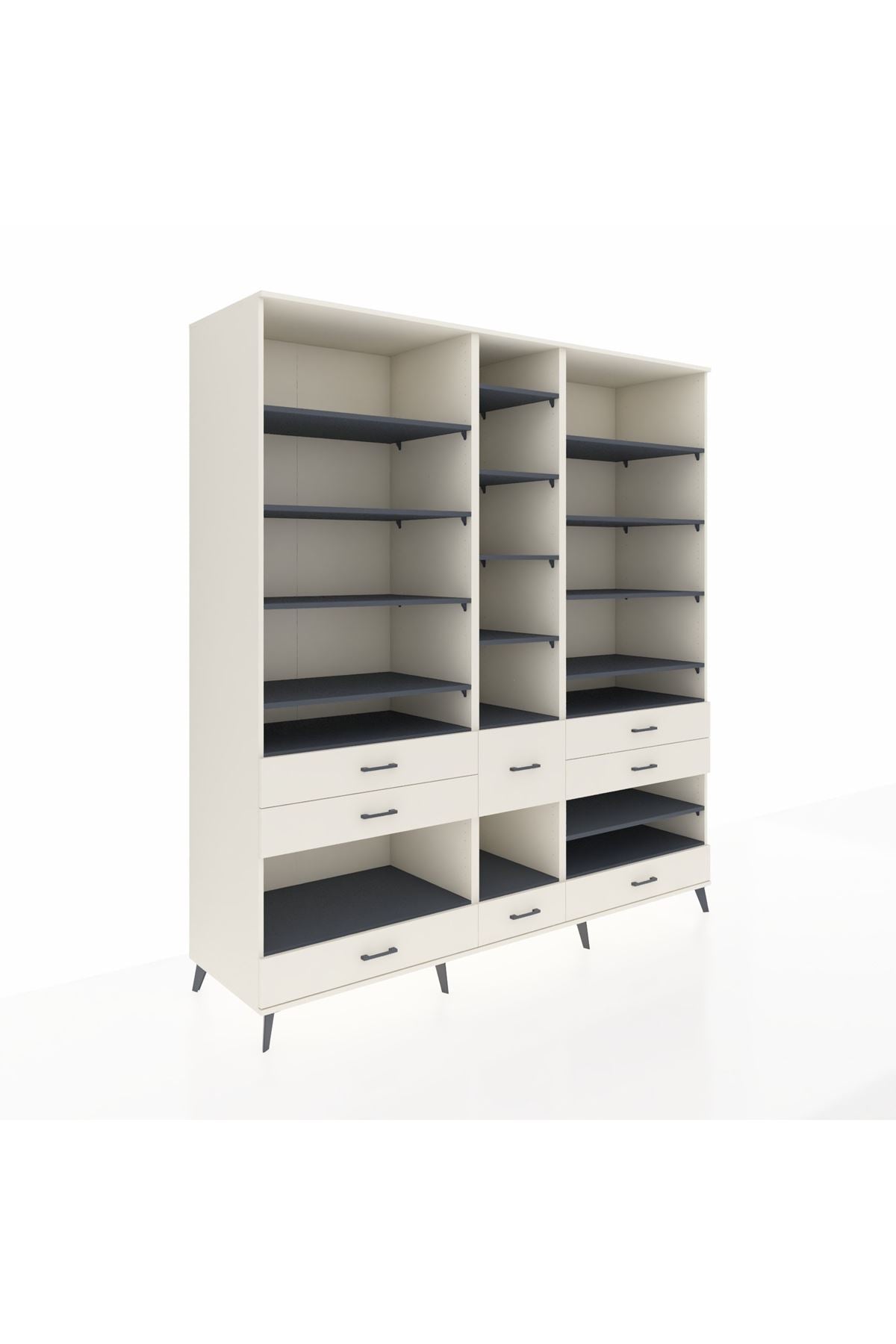 Kronos Dolap 19 Raflı 8 Çekmeceli 220x59x243 - S784M020V07C