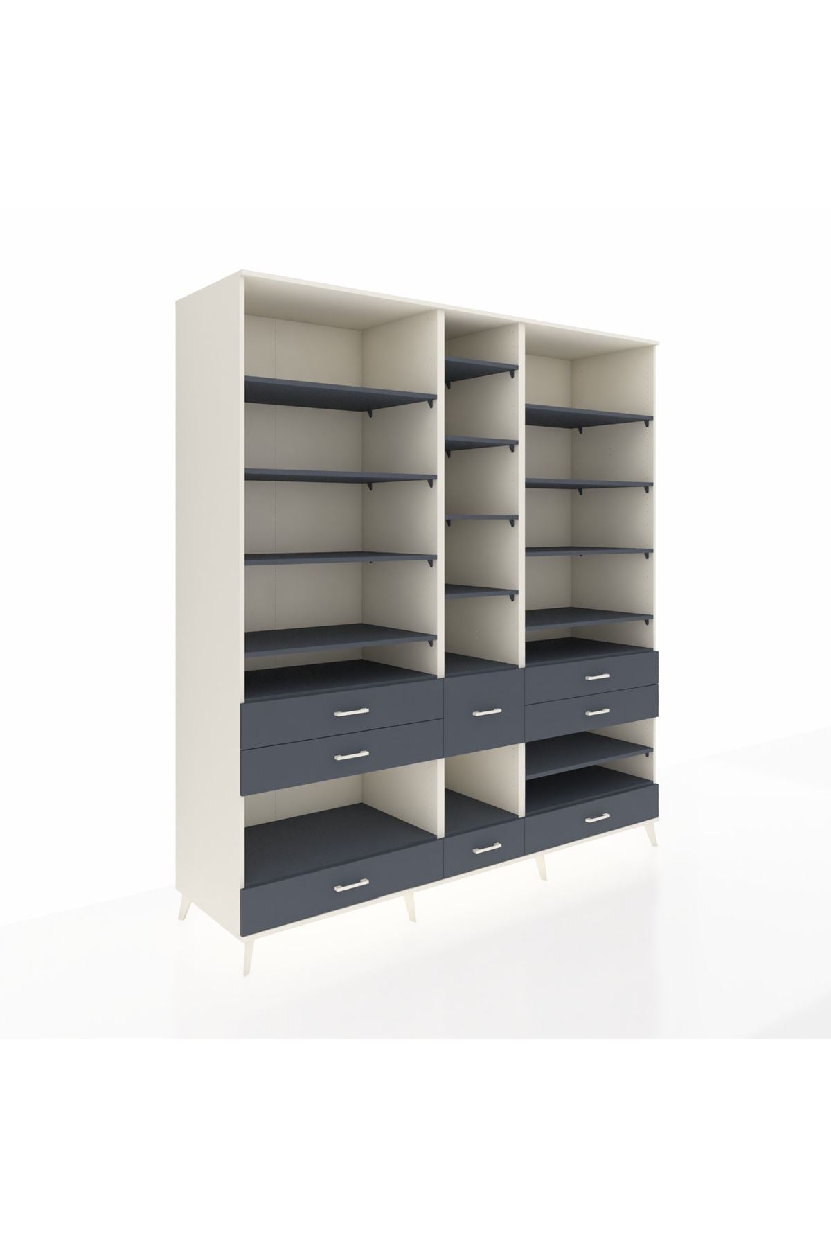 Kronos Dolap 19 Raflı 8 Çekmeceli 220x59x243 - S784M020V08C