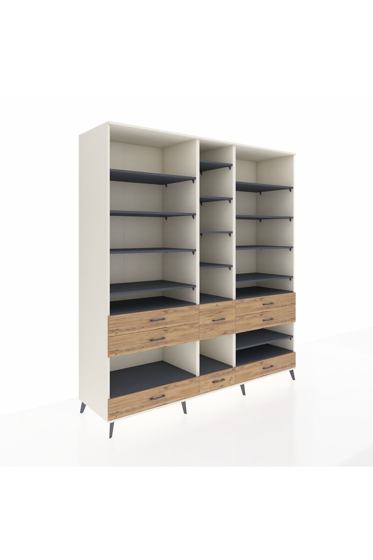 Kronos Dolap 19 Raflı 8 Çekmeceli 220x59x243 - S784M020V09C