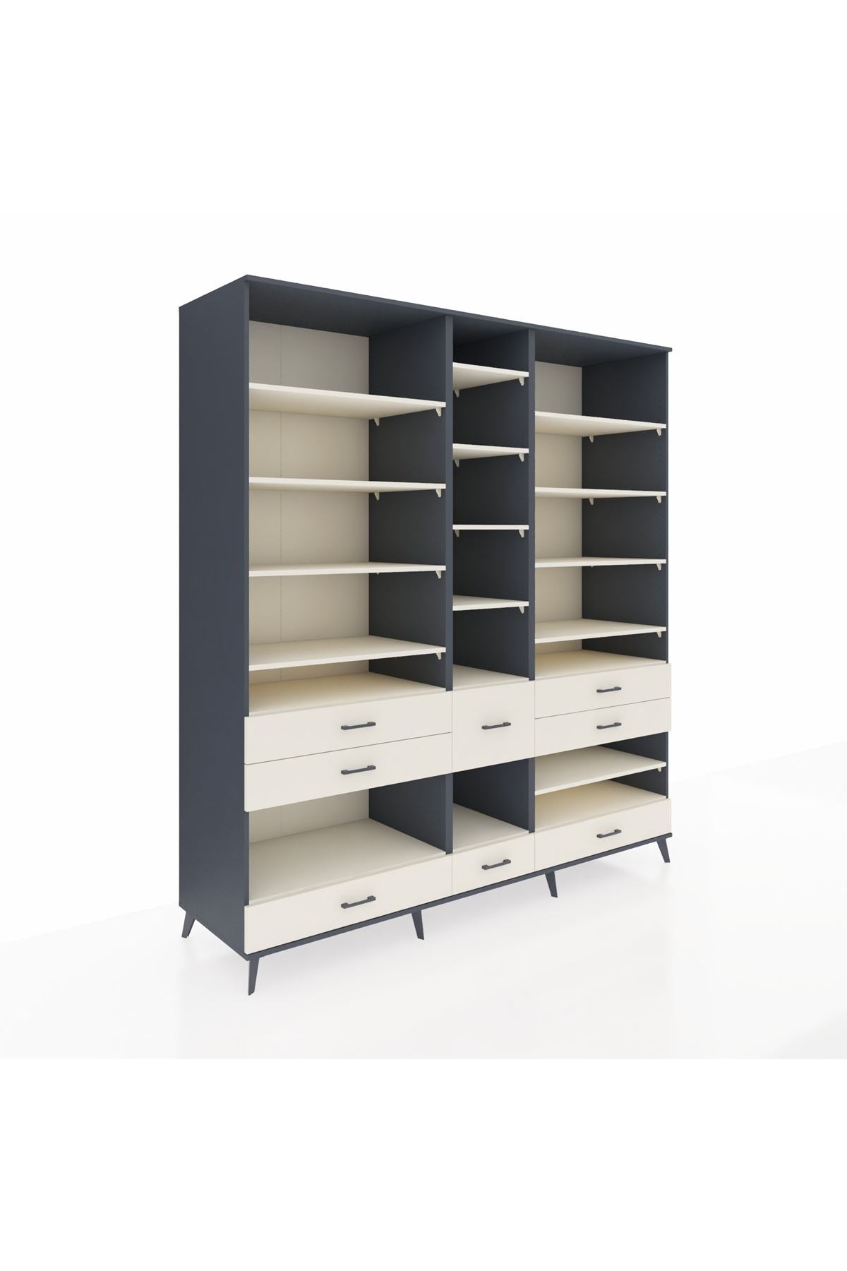 Kronos Dolap 19 Raflı 8 Çekmeceli 220x59x243 - S784M020V13C
