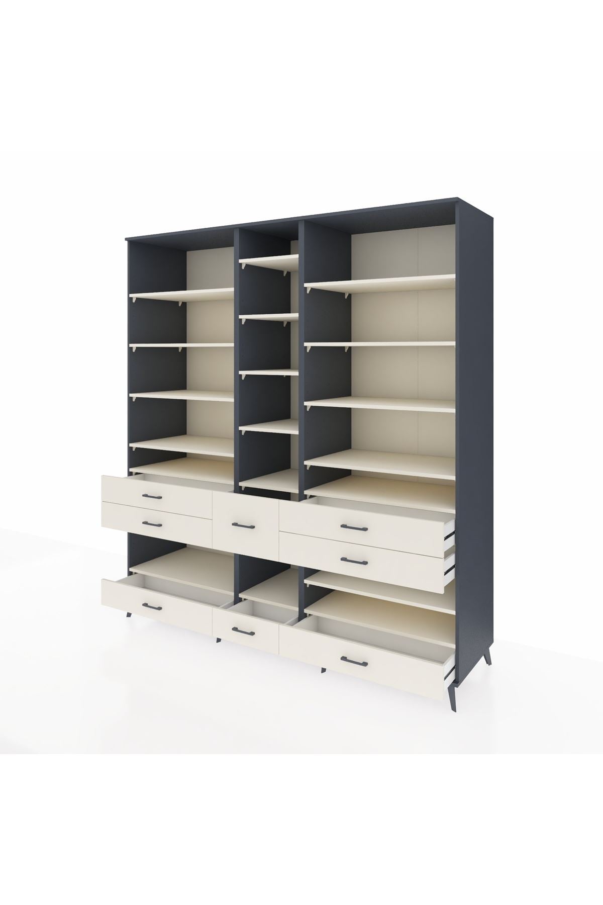 Kronos Dolap 19 Raflı 8 Çekmeceli 220x59x243 - S784M020V13C