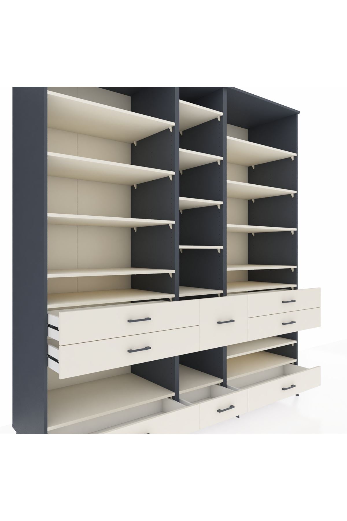 Kronos Dolap 19 Raflı 8 Çekmeceli 220x59x243 - S784M020V13C