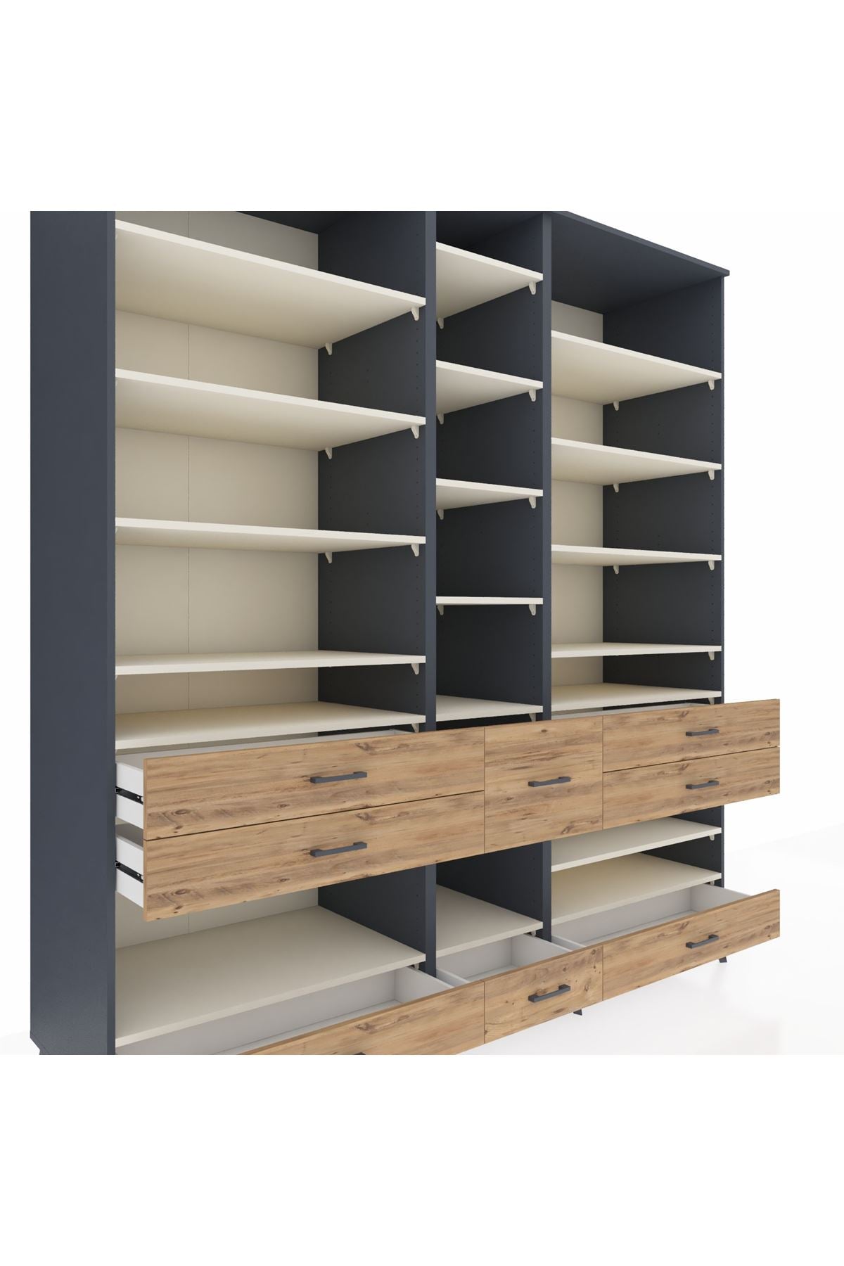 Kronos Dolap 19 Raflı 8 Çekmeceli 220x59x243 - S784M020V15C