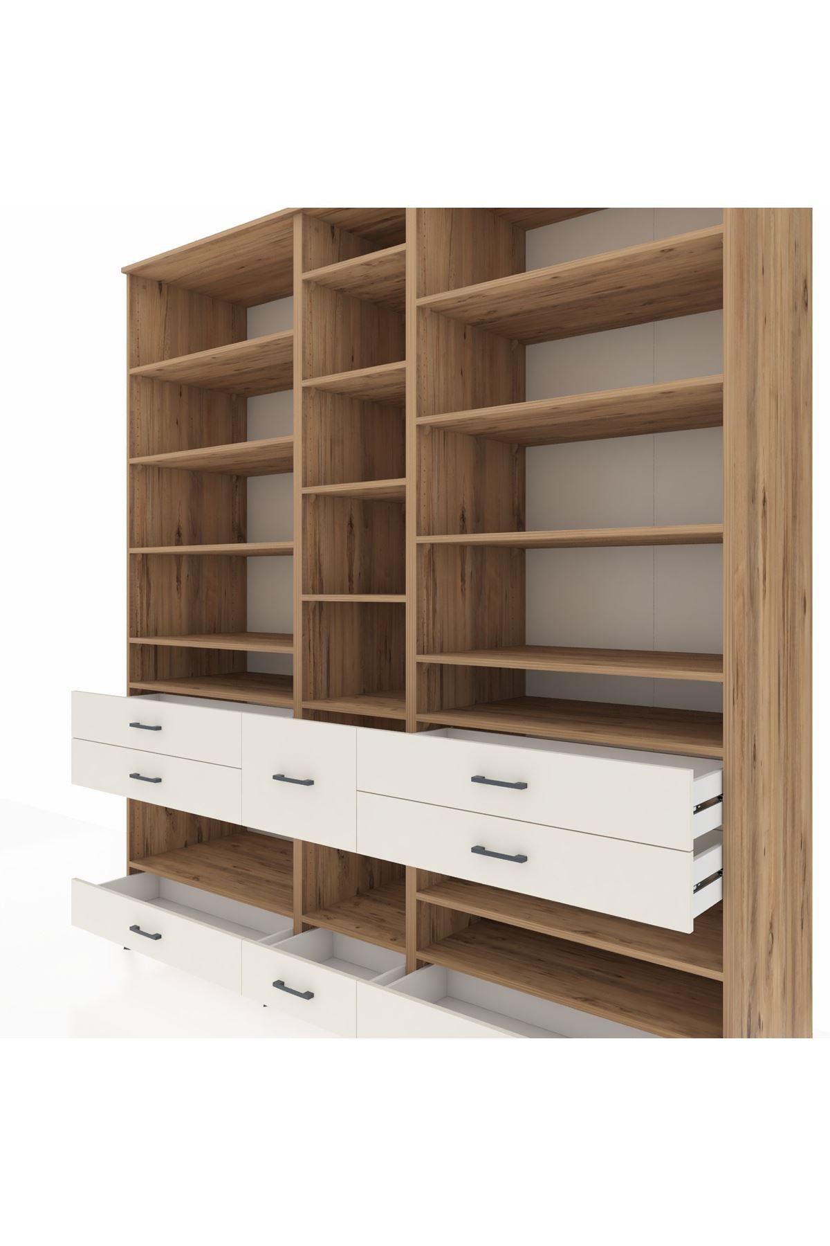 Kronos Dolap 19 Raflı 8 Çekmeceli 220x59x243 - S784M020V19C