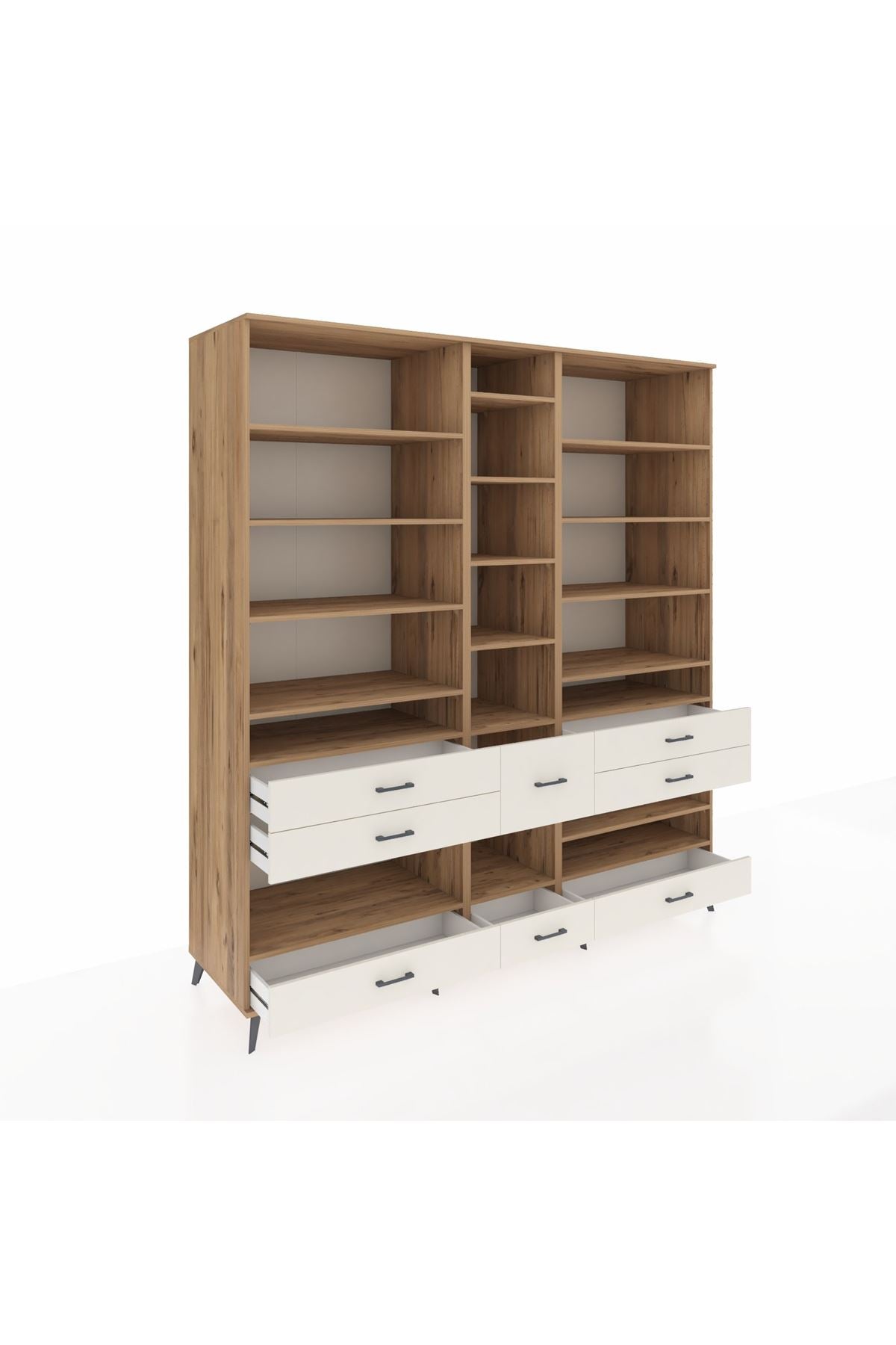 Kronos Dolap 19 Raflı 8 Çekmeceli 220x59x243 - S784M020V19C