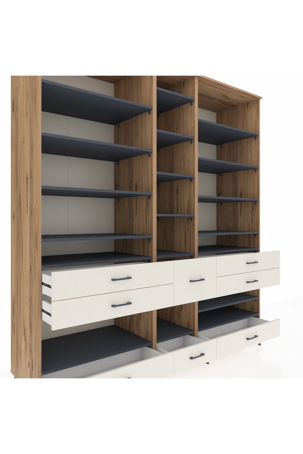 Kronos Dolap 19 Raflı 8 Çekmeceli 220x59x243 - S784M020V25C