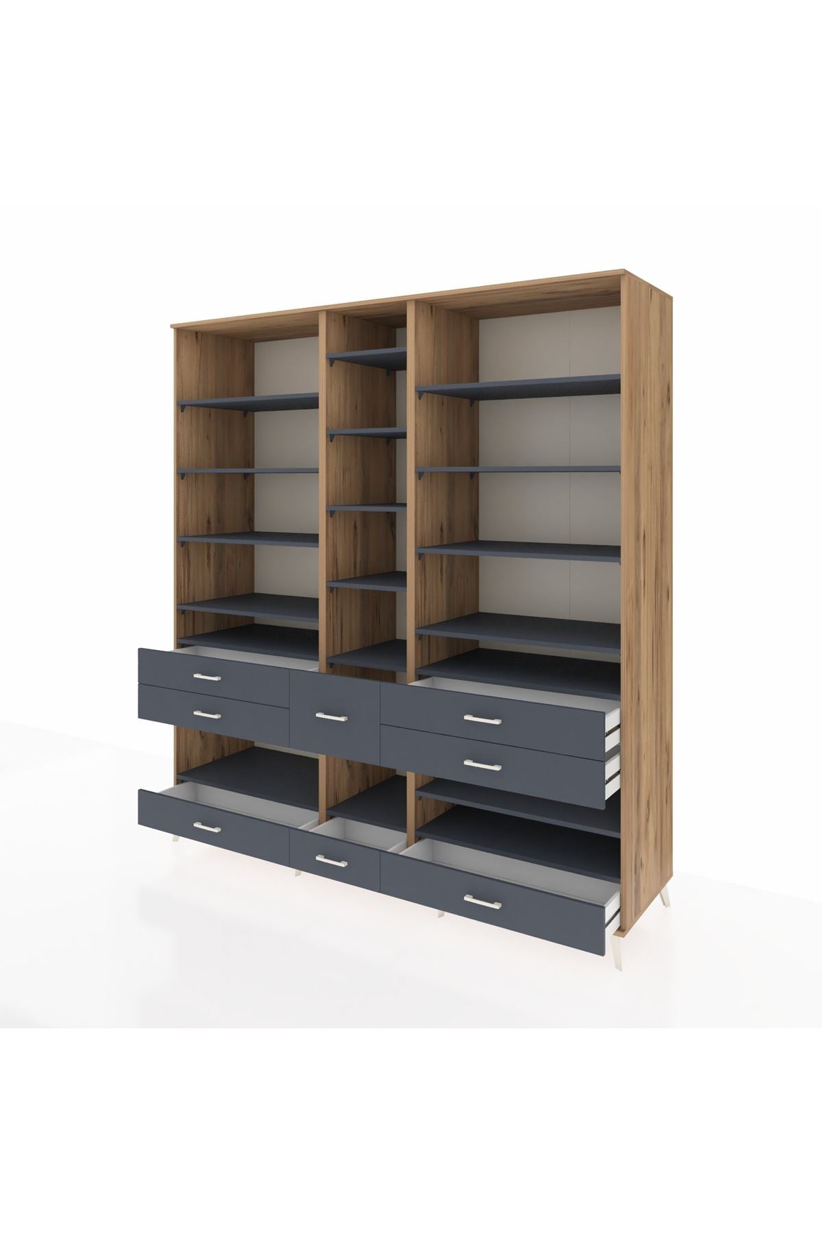 Kronos Dolap 19 Raflı 8 Çekmeceli 220x59x243 - S784M020V26C
