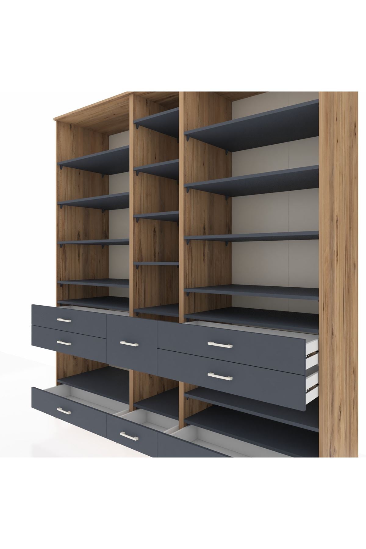 Kronos Dolap 19 Raflı 8 Çekmeceli 220x59x243 - S784M020V26C