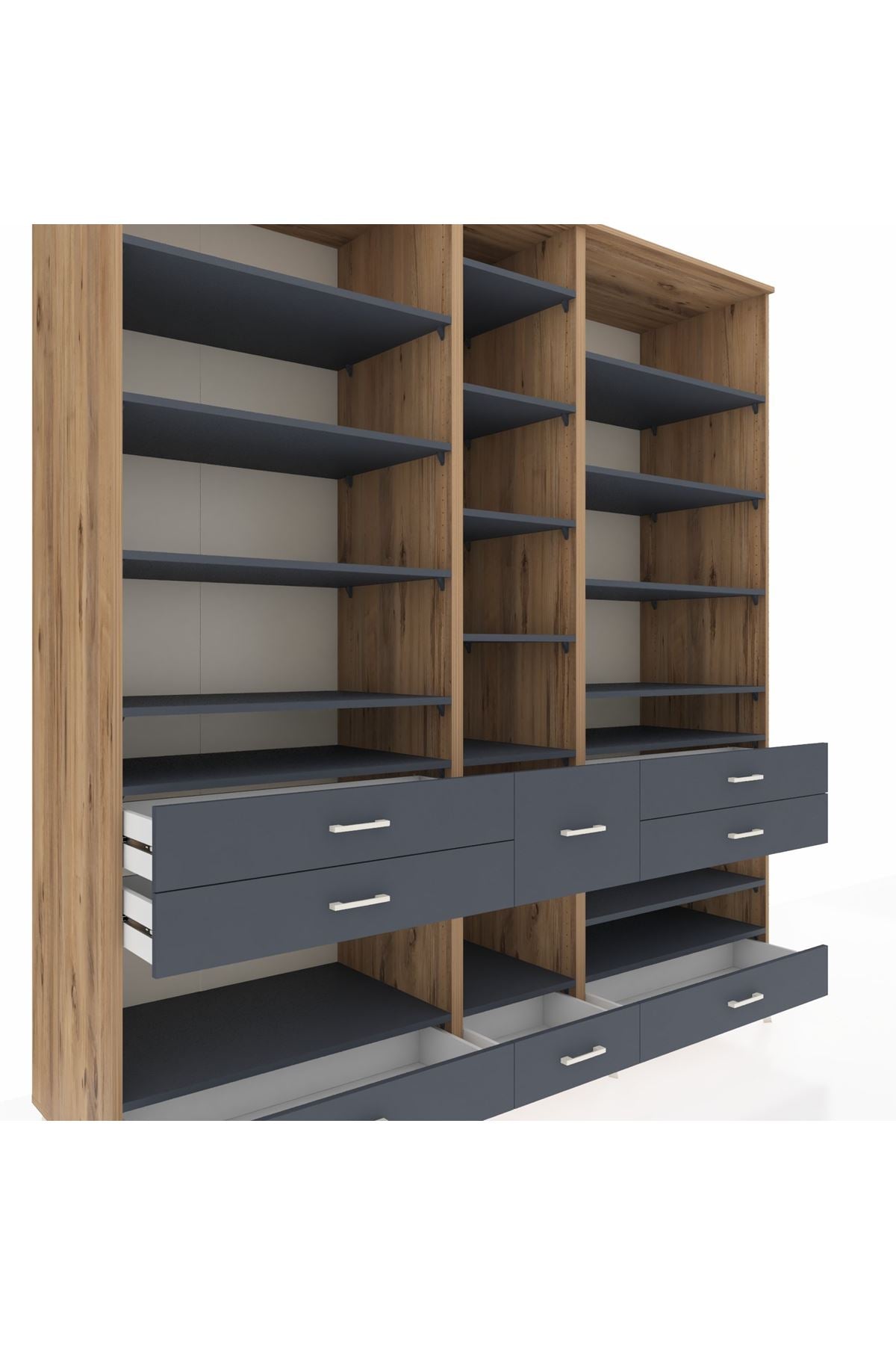 Kronos Dolap 19 Raflı 8 Çekmeceli 220x59x243 - S784M020V26C