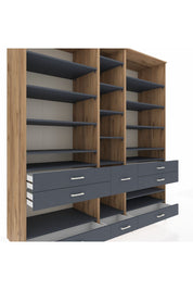 Kronos Dolap 19 Raflı 8 Çekmeceli 220x59x243 - S784M020V26C
