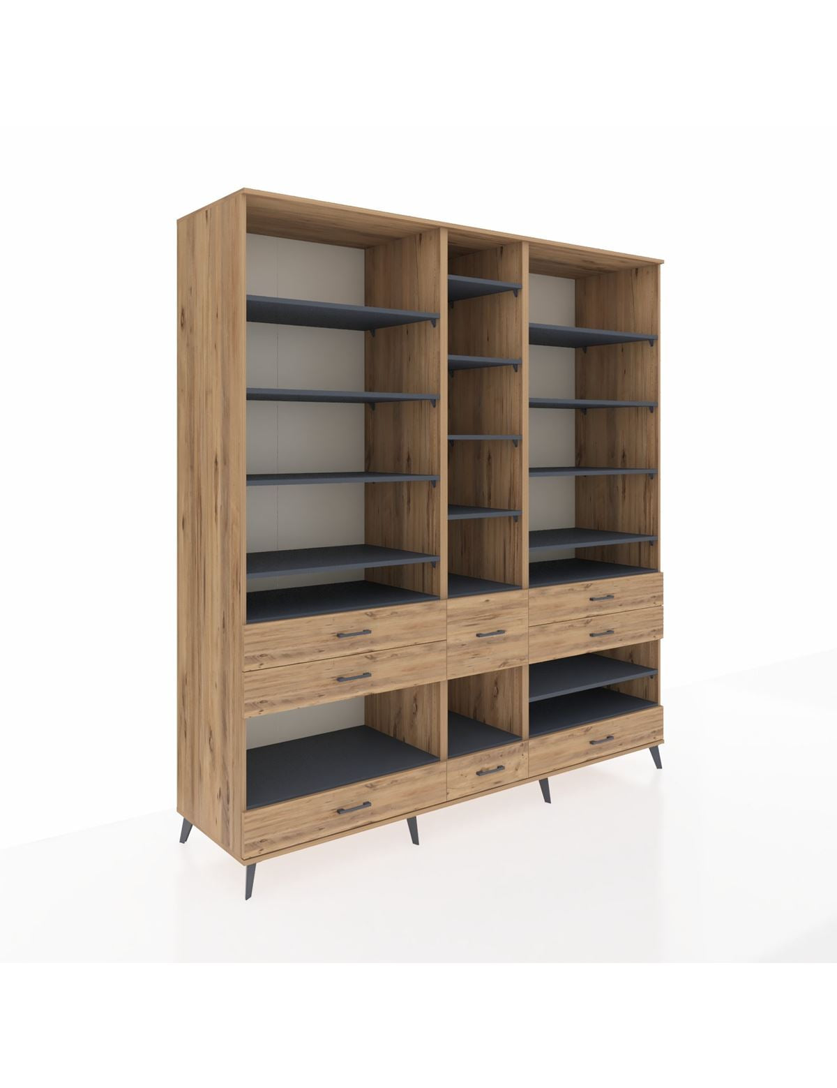 Kronos Dolap 19 Raflı 8 Çekmeceli 220x59x243 - S784M020V27C