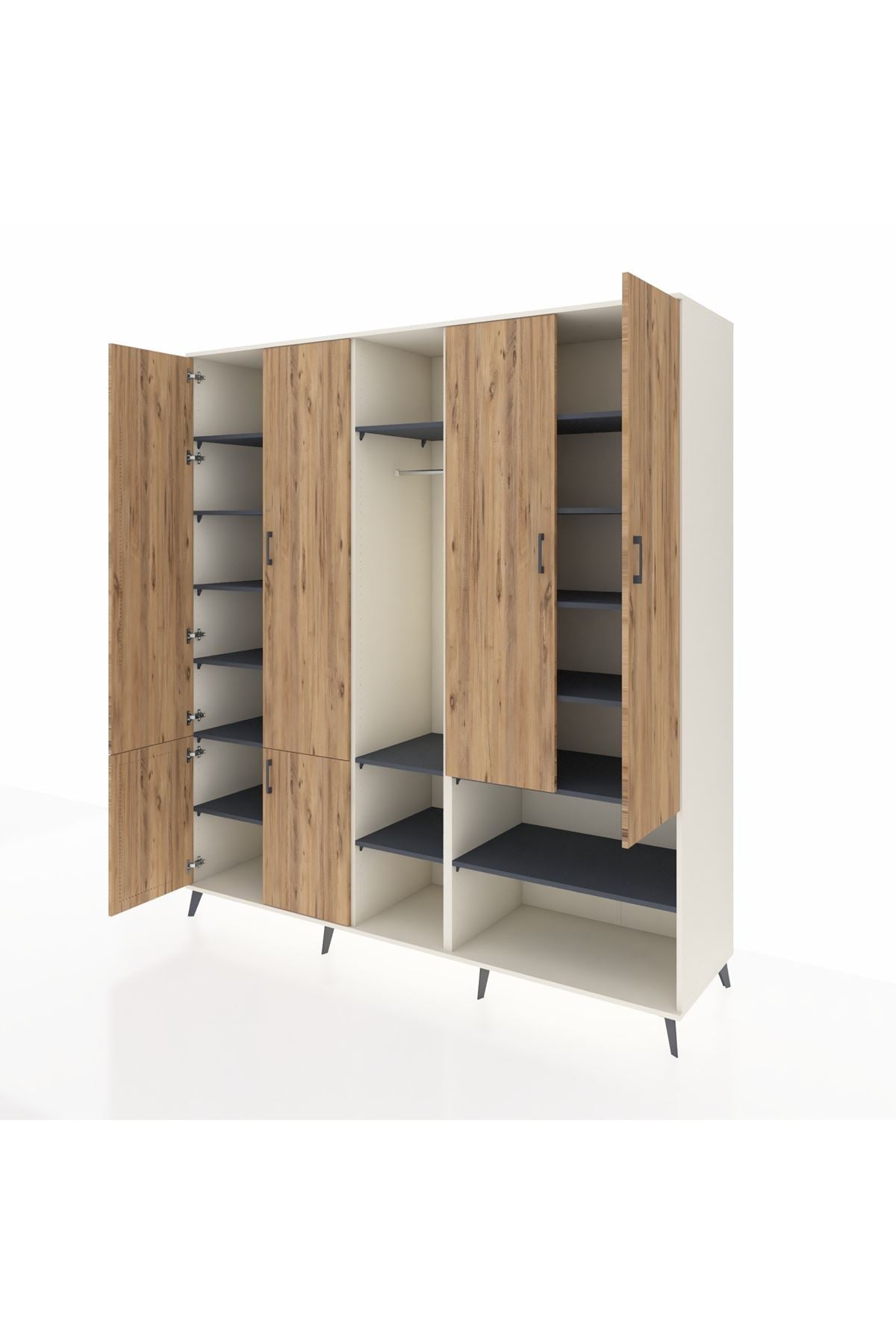 Kronos Dolap 15 Raflı 5 Kapaklı Tek Askılı 220x59x243 - S784M021V02C