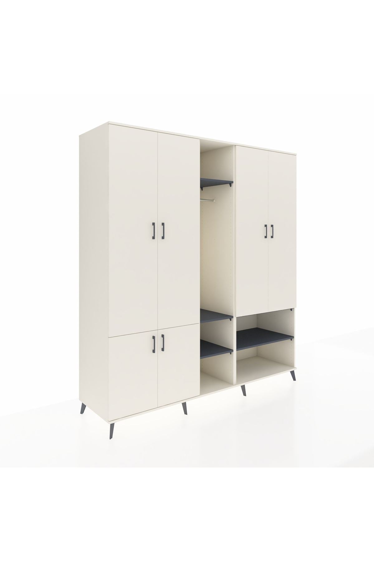 Kronos Dolap 15 Raflı 5 Kapaklı Tek Askılı 220x59x243 - S784M021V05C
