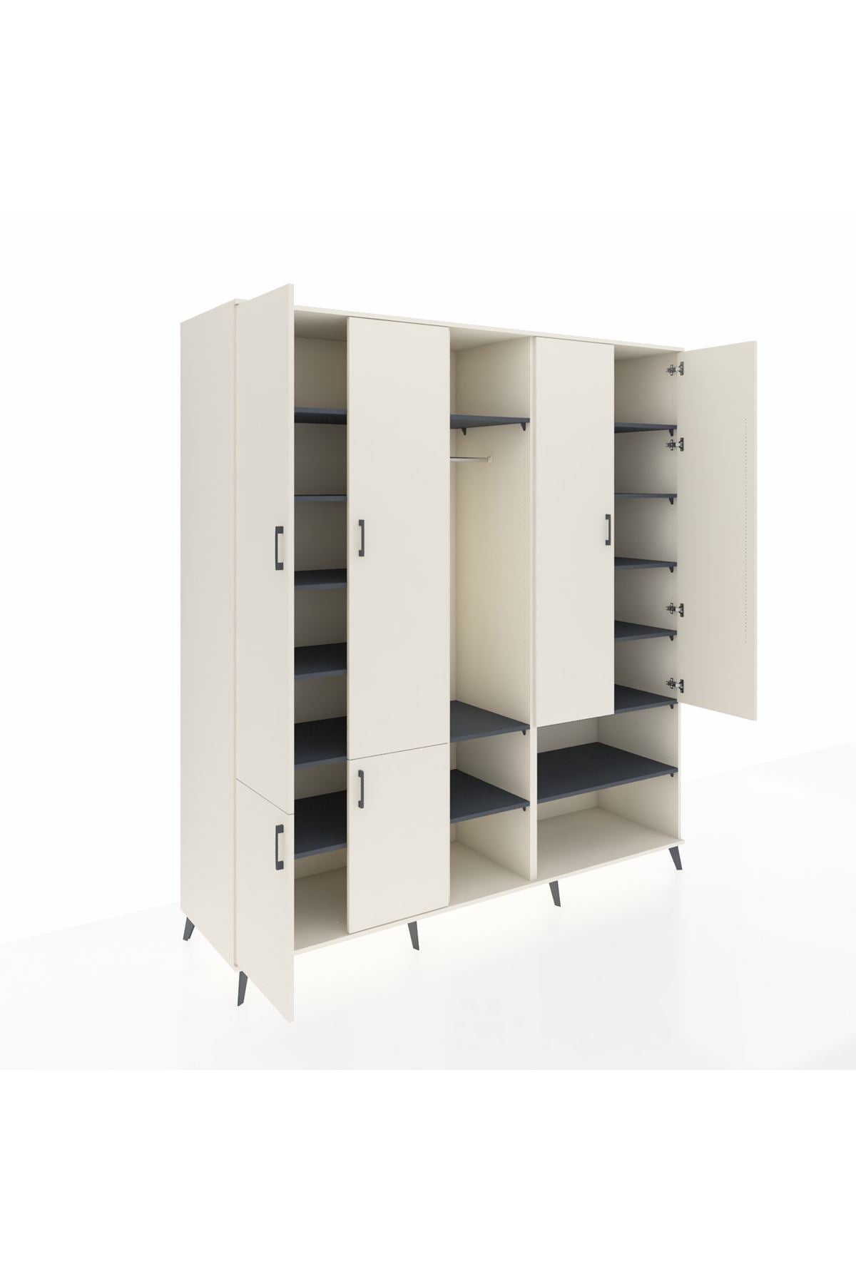 Kronos Dolap 15 Raflı 5 Kapaklı Tek Askılı 220x59x243 - S784M021V05C
