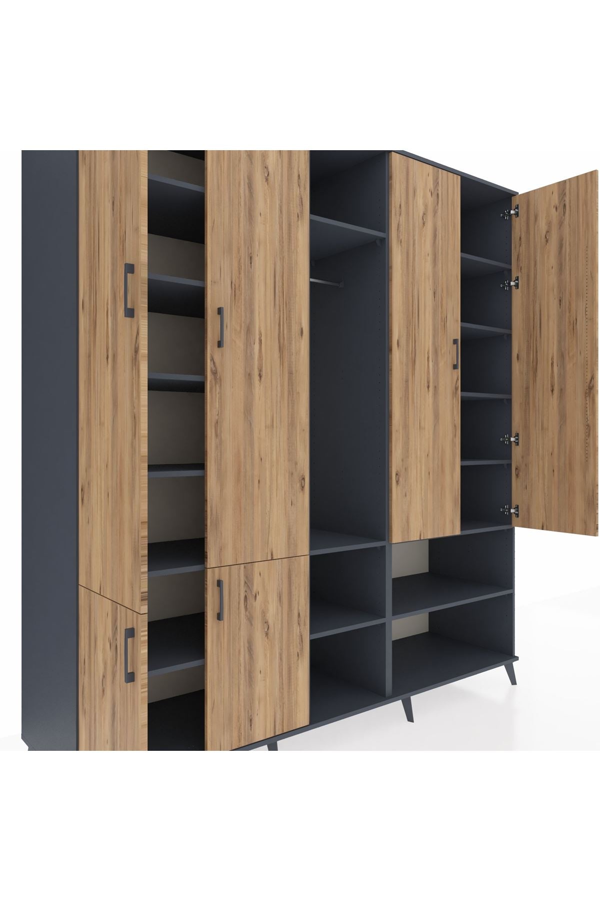 Kronos Dolap 15 Raflı 5 Kapaklı Tek Askılı 220x59x243 - S784M021V11C