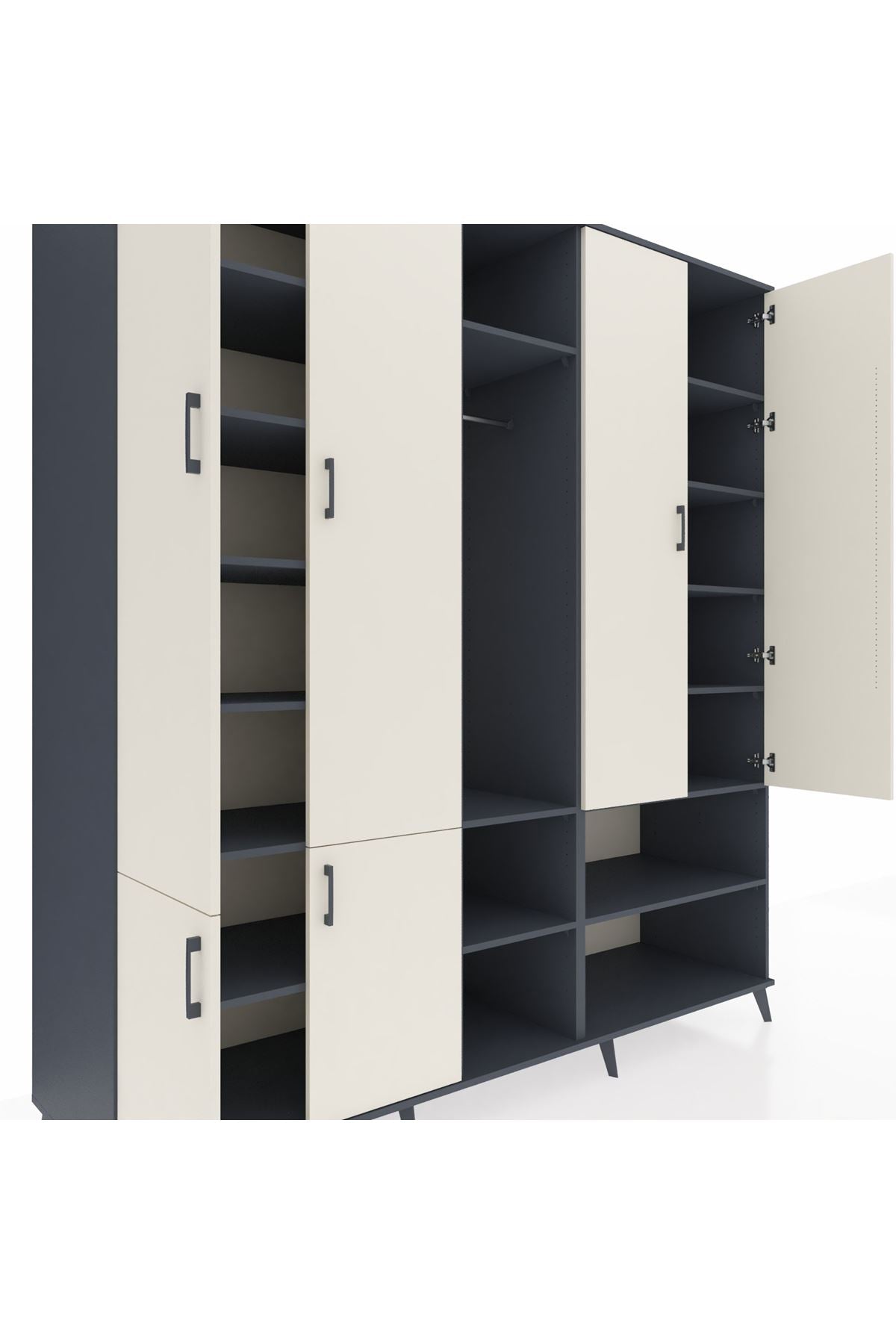 Kronos Dolap 15 Raflı 5 Kapaklı Tek Askılı 220x59x243 - S784M021V14C