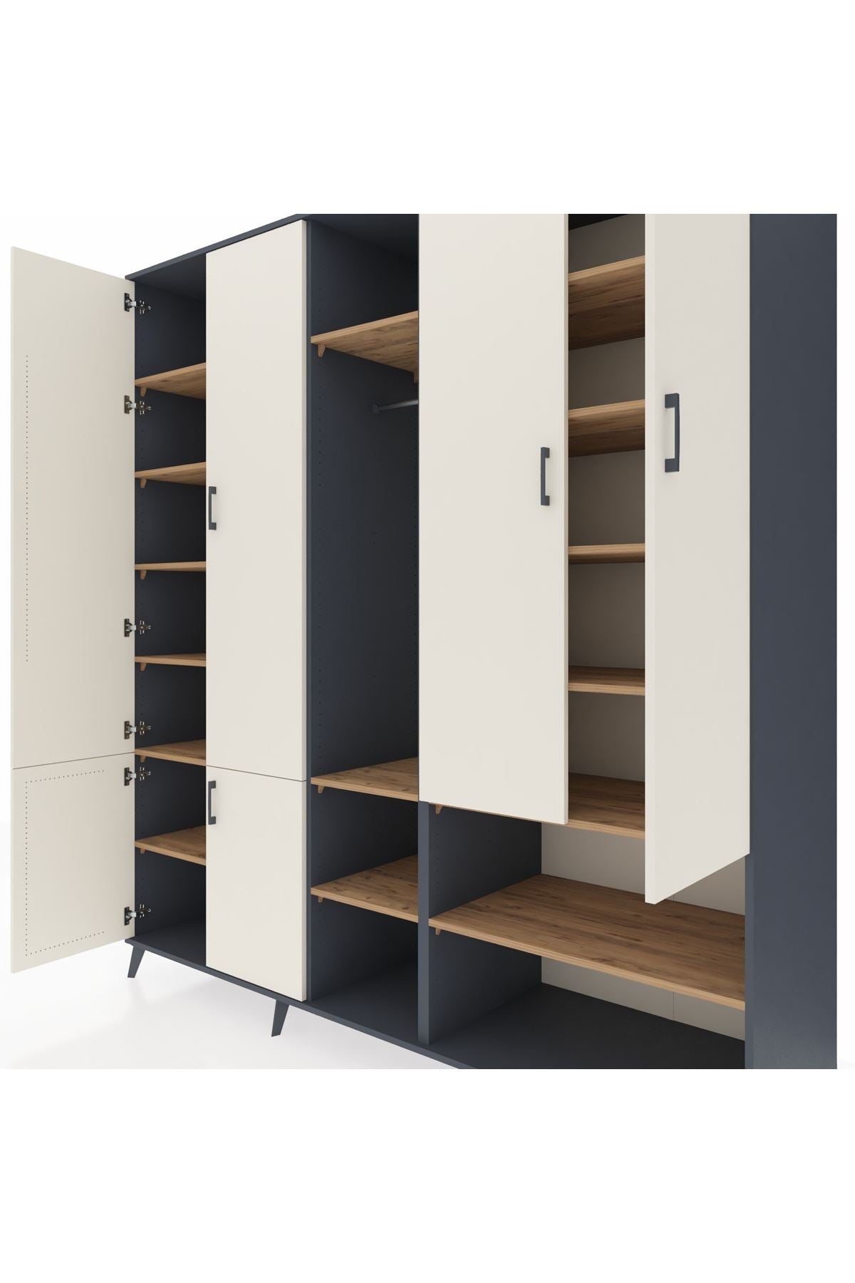 Kronos Dolap 15 Raflı 5 Kapaklı Tek Askılı 220x59x243 - S784M021V15C