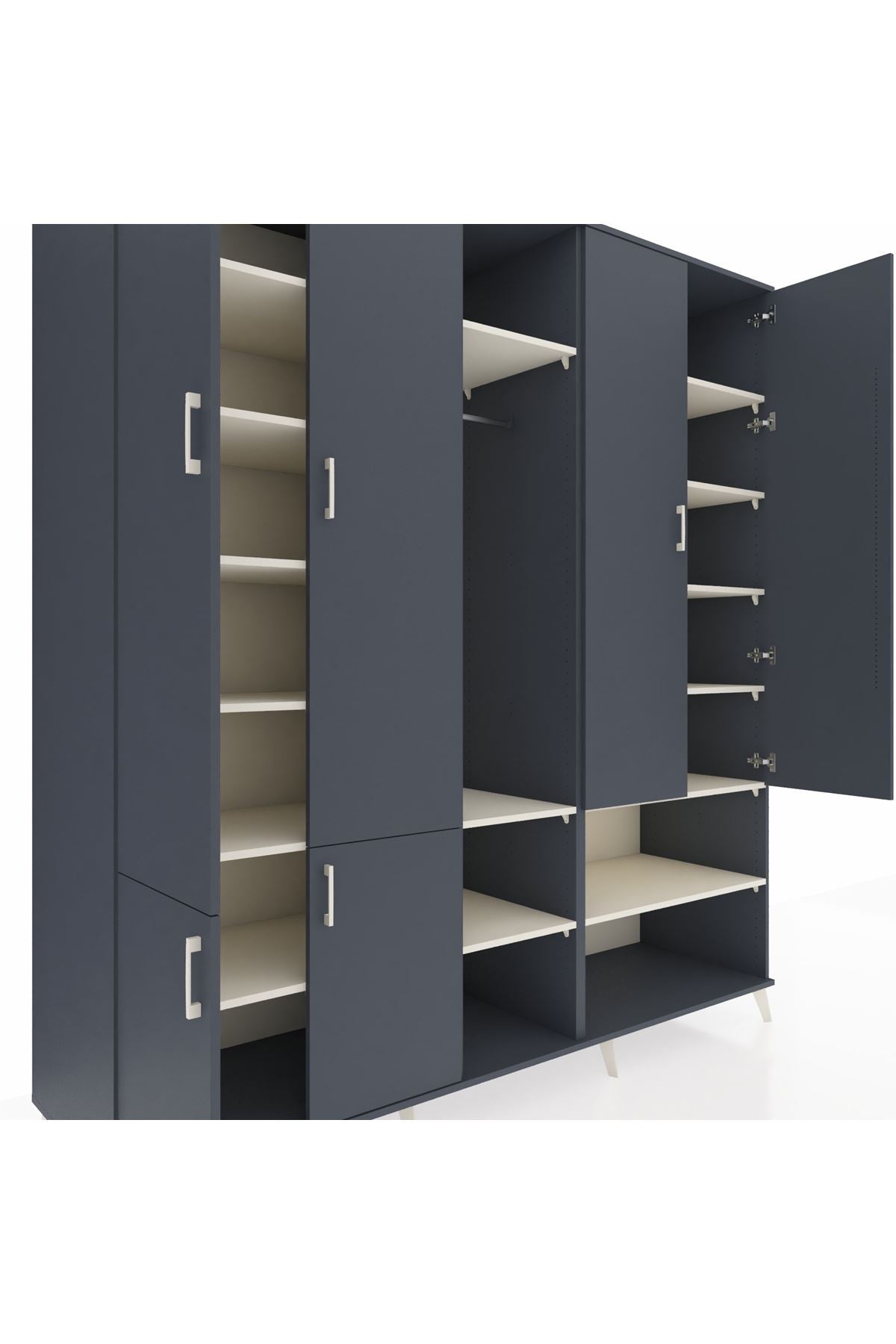 Kronos Dolap 15 Raflı 5 Kapaklı Tek Askılı 220x59x243 - S784M021V16C