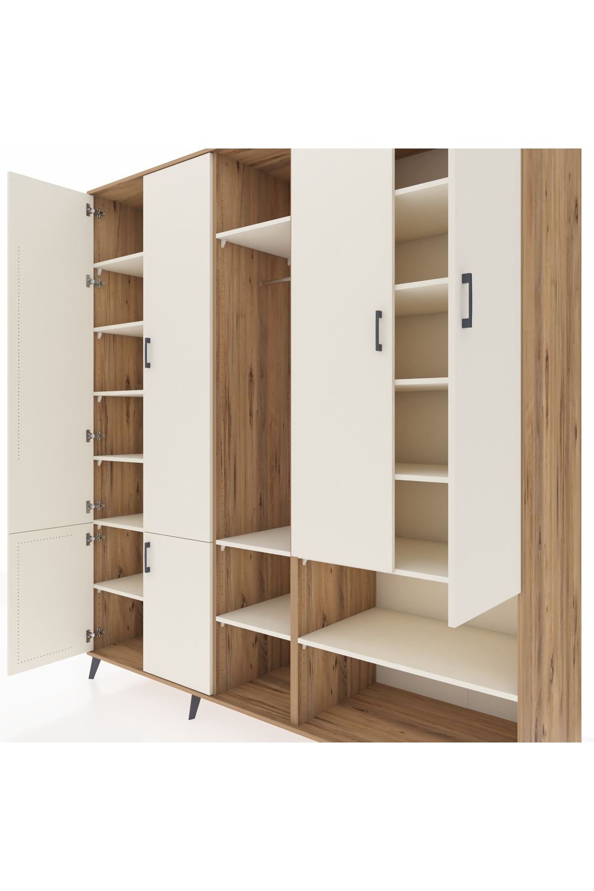 Kronos Dolap 15 Raflı 5 Kapaklı Tek Askılı 220x59x243 - S784M021V22C