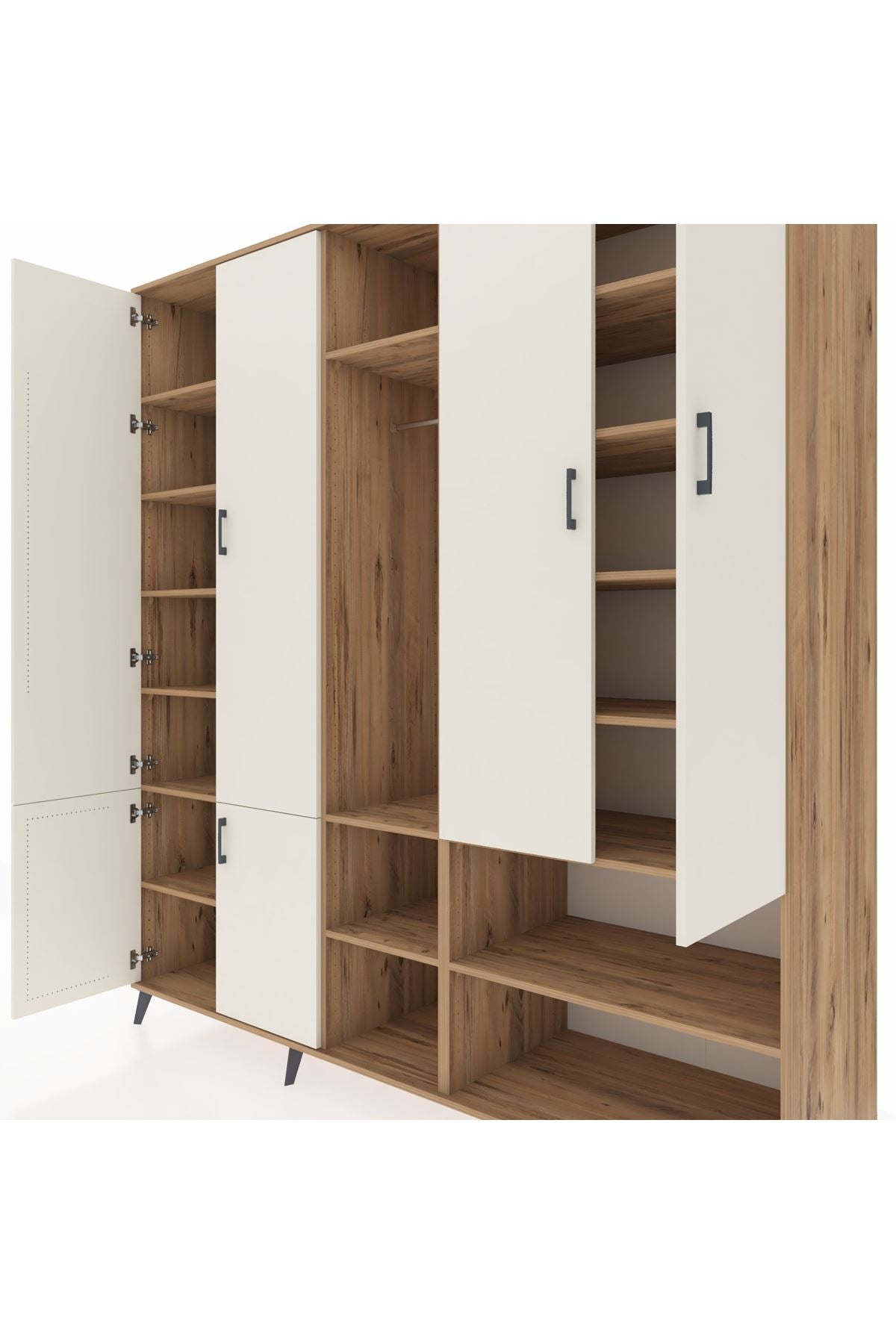 Kronos Dolap 15 Raflı 5 Kapaklı Tek Askılı 220x59x243 - S784M021V24C