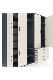 Kronos Dolap 14 Raflı 4 Çekmeceli Tek Askılı 220x59x243 - S784M022V13C
