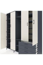 Kronos Dolap 14 Raflı 4 Çekmeceli Tek Askılı 220x59x243 - S784M022V14C