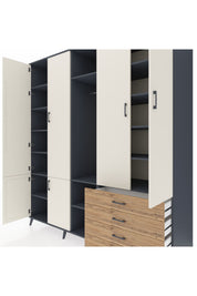 Kronos Dolap 14 Raflı 4 Çekmeceli Tek Askılı 220x59x243 - S784M022V15C