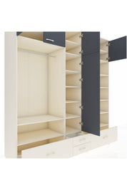 Kronos Dolap 18 Raflı 4 Çekmeceli Tek Askılı 220x59x243 - S784M024V07C