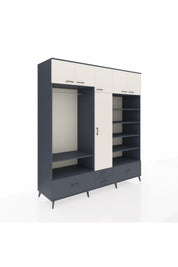 Kronos Dolap 18 Raflı 4 Çekmeceli Tek Askılı 220x59x243 - S784M024V14C