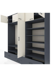 Kronos Dolap 18 Raflı 4 Çekmeceli Tek Askılı 220x59x243 - S784M024V14C