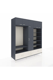 Kronos Dolap 18 Raflı 4 Çekmeceli Tek Askılı 220x59x243 - S784M024V16C