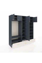 Kronos Dolap 18 Raflı 4 Çekmeceli Tek Askılı 220x59x243 - S784M024V16C