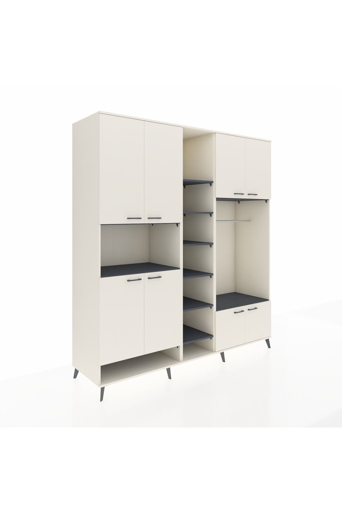 Kronos Dolap 18 Raflı 8 Kapaklı Tek Askılı 220x59x243 - S784M025V05C