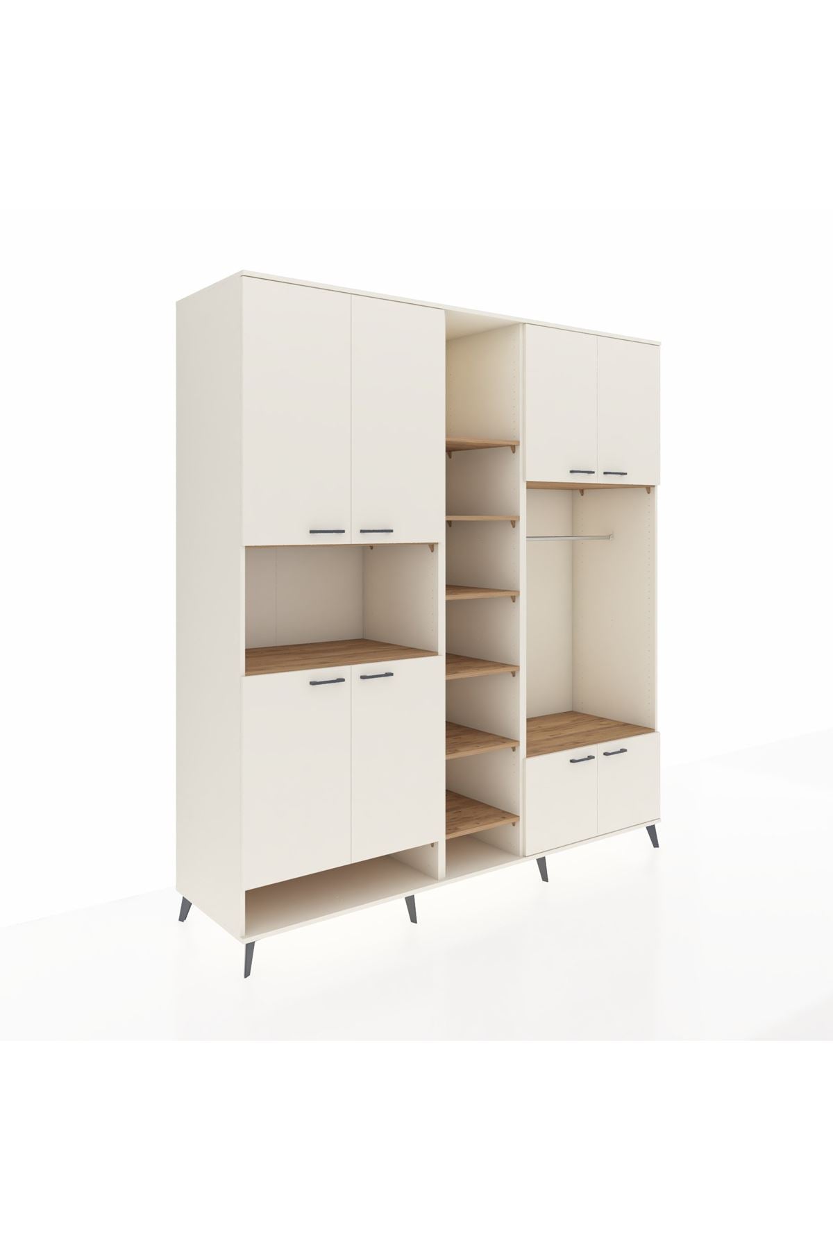 Kronos Dolap 18 Raflı 8 Kapaklı Tek Askılı 220x59x243 - S784M025V06C