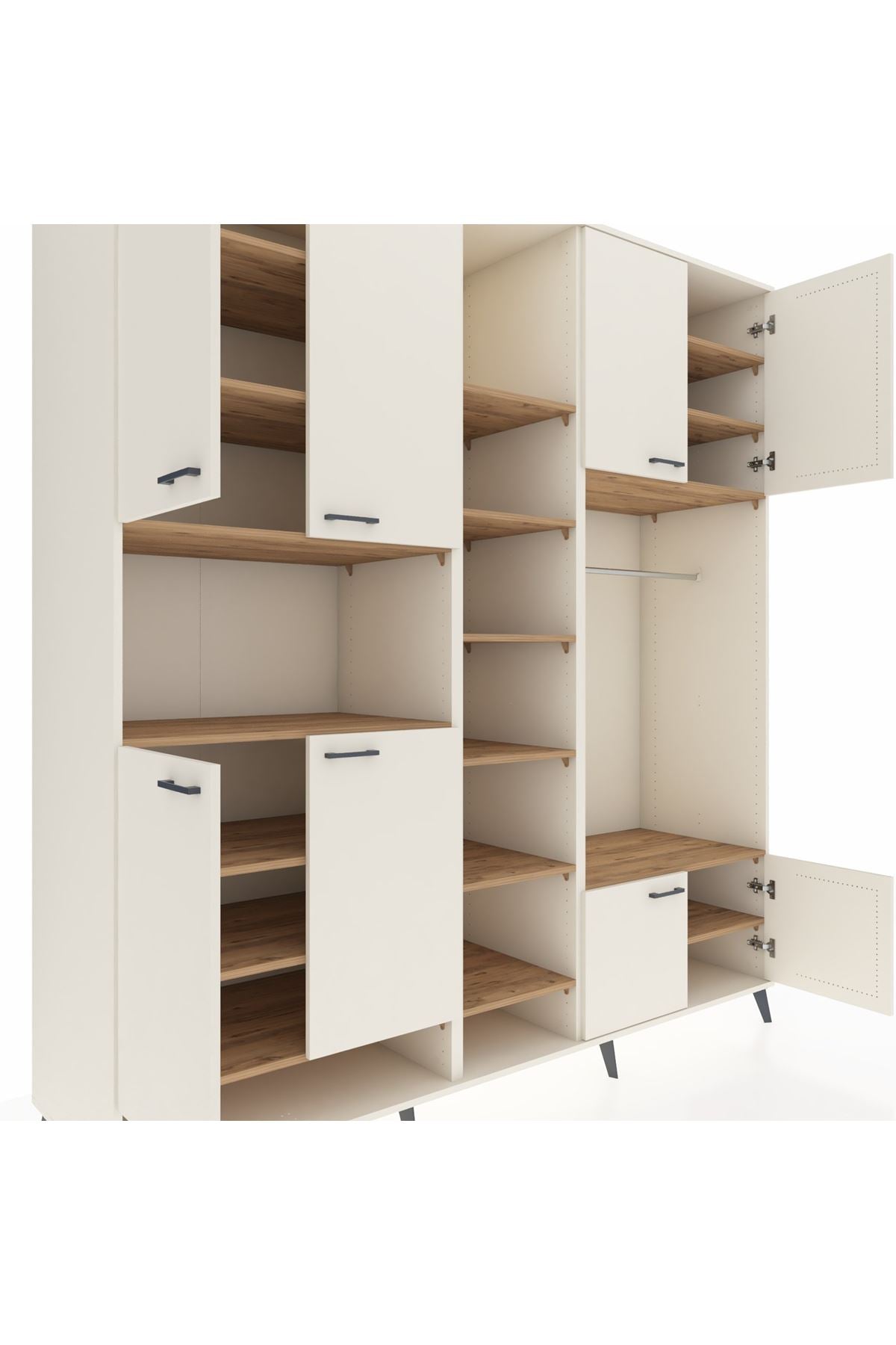 Kronos Dolap 18 Raflı 8 Kapaklı Tek Askılı 220x59x243 - S784M025V06C