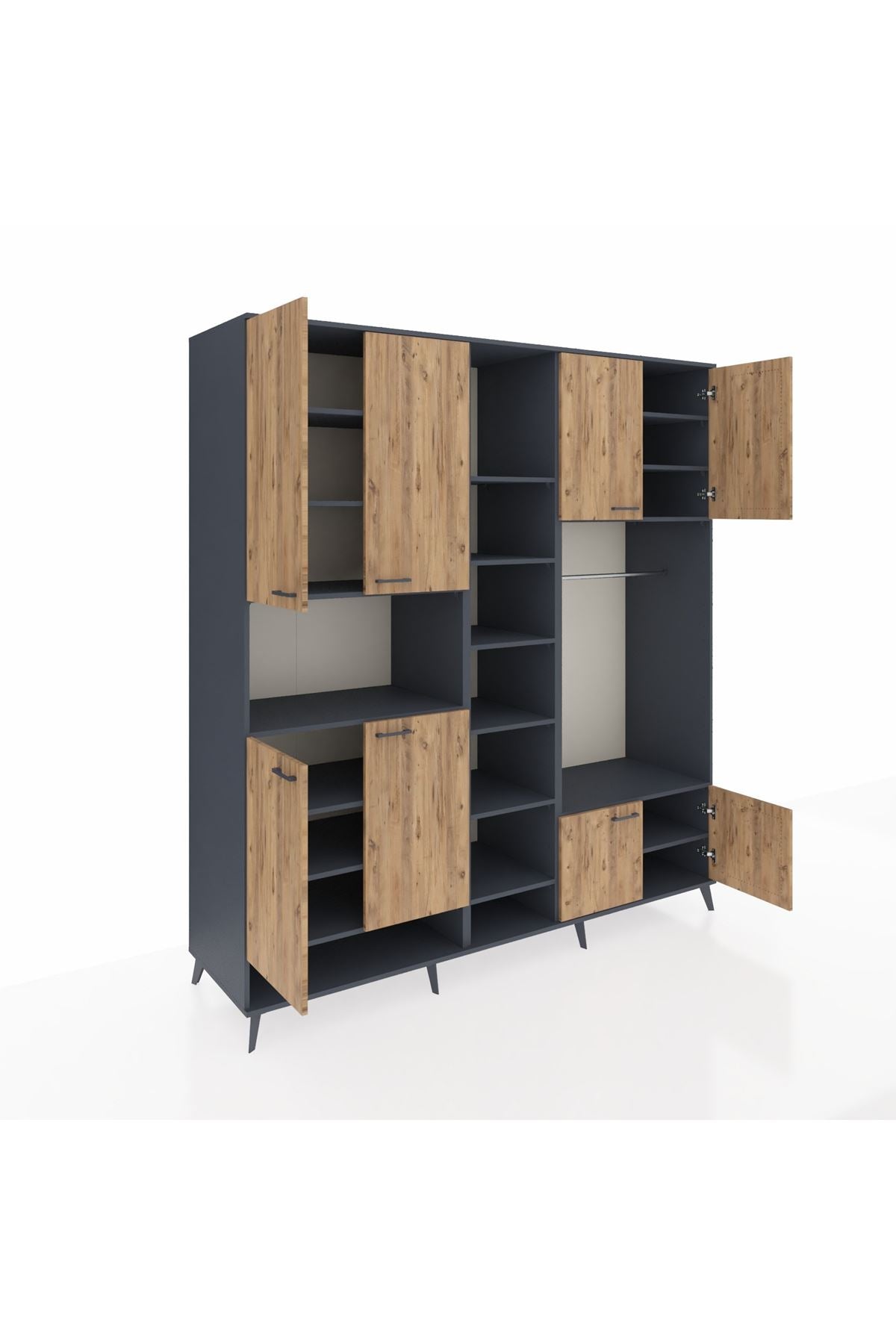 Kronos Dolap 18 Raflı 8 Kapaklı Tek Askılı 220x59x243 - S784M025V11C