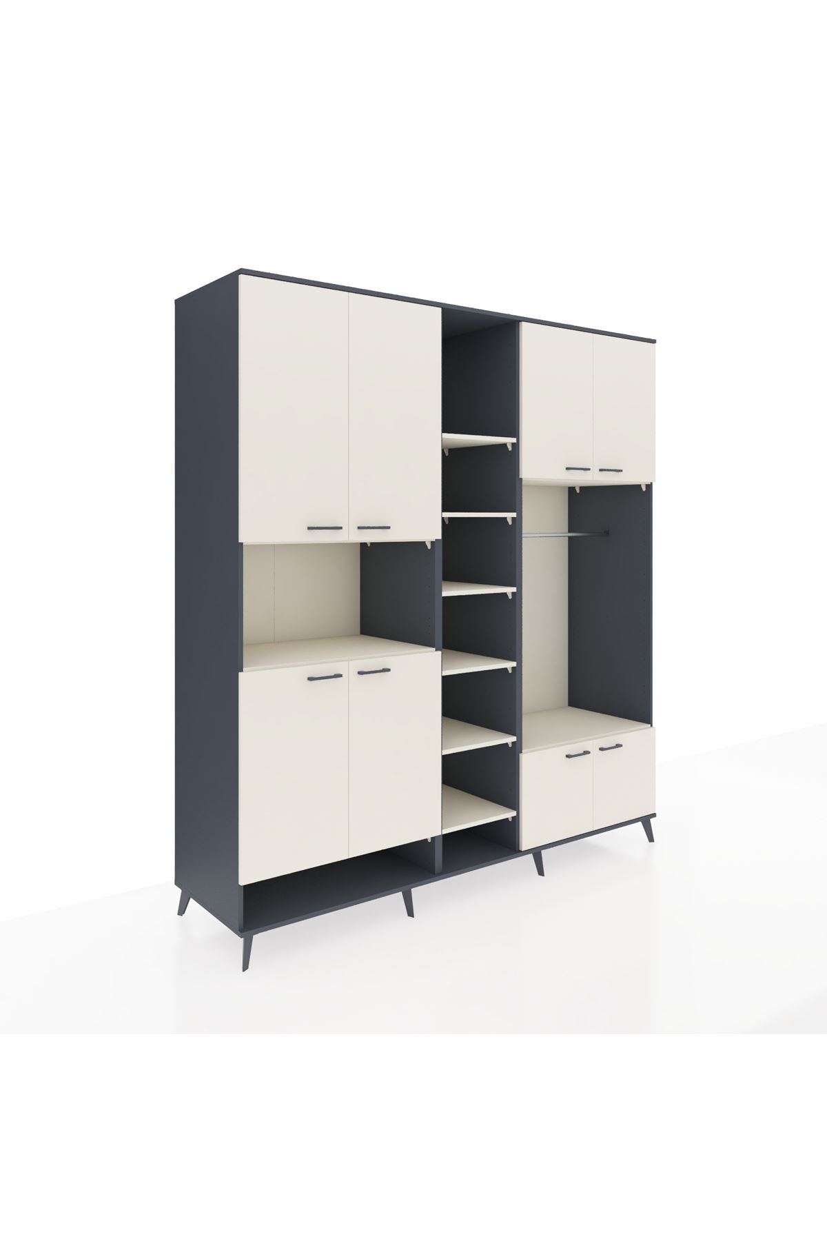 Kronos Dolap 18 Raflı 8 Kapaklı Tek Askılı 220x59x243 - S784M025V13C
