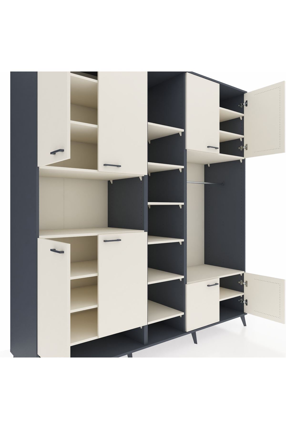 Kronos Dolap 18 Raflı 8 Kapaklı Tek Askılı 220x59x243 - S784M025V13C