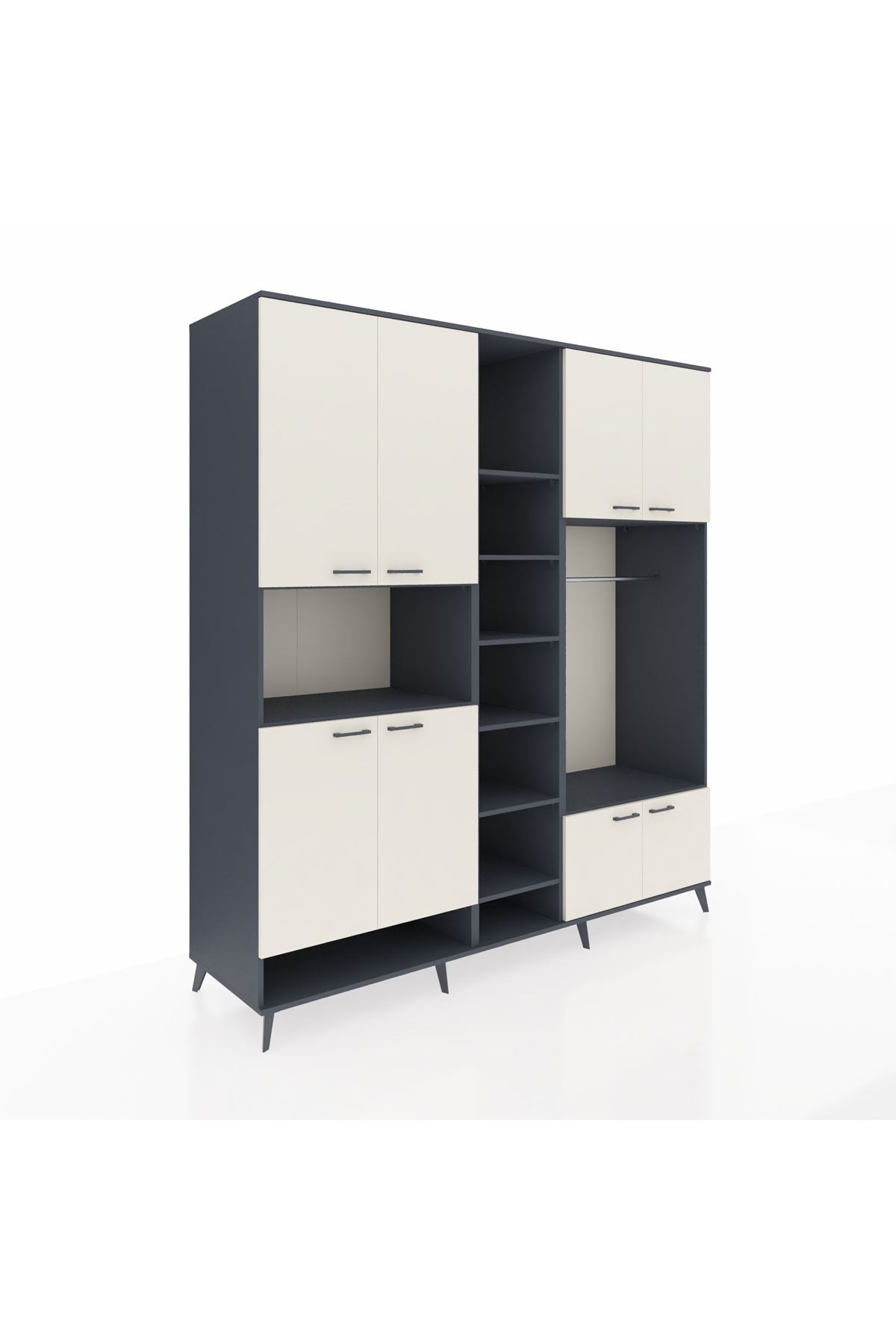Kronos Dolap 18 Raflı 8 Kapaklı Tek Askılı 220x59x243 - S784M025V14C