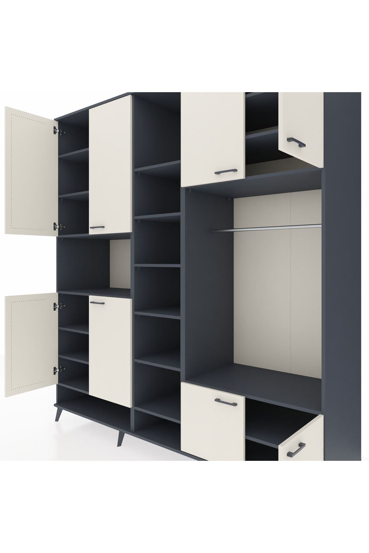 Kronos Dolap 18 Raflı 8 Kapaklı Tek Askılı 220x59x243 - S784M025V14C