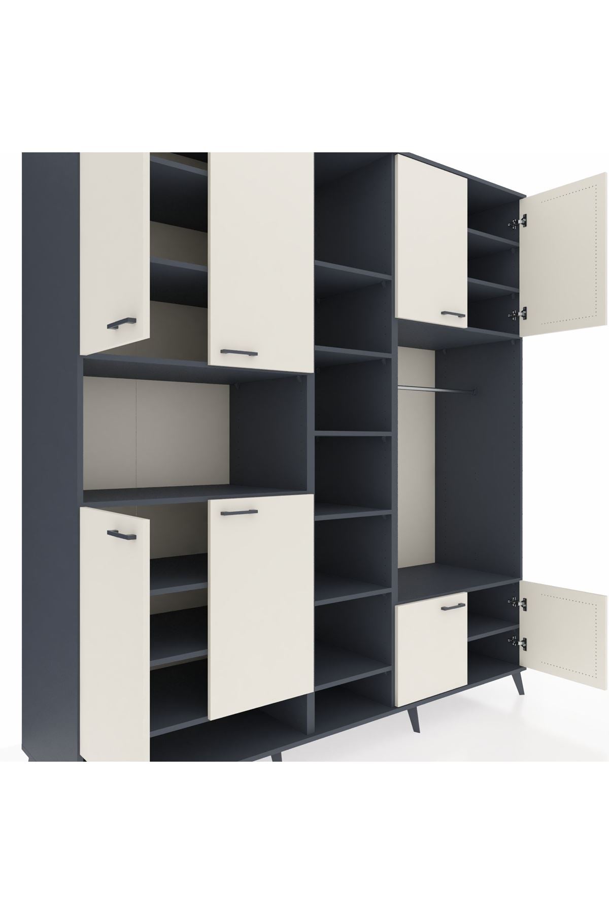 Kronos Dolap 18 Raflı 8 Kapaklı Tek Askılı 220x59x243 - S784M025V14C