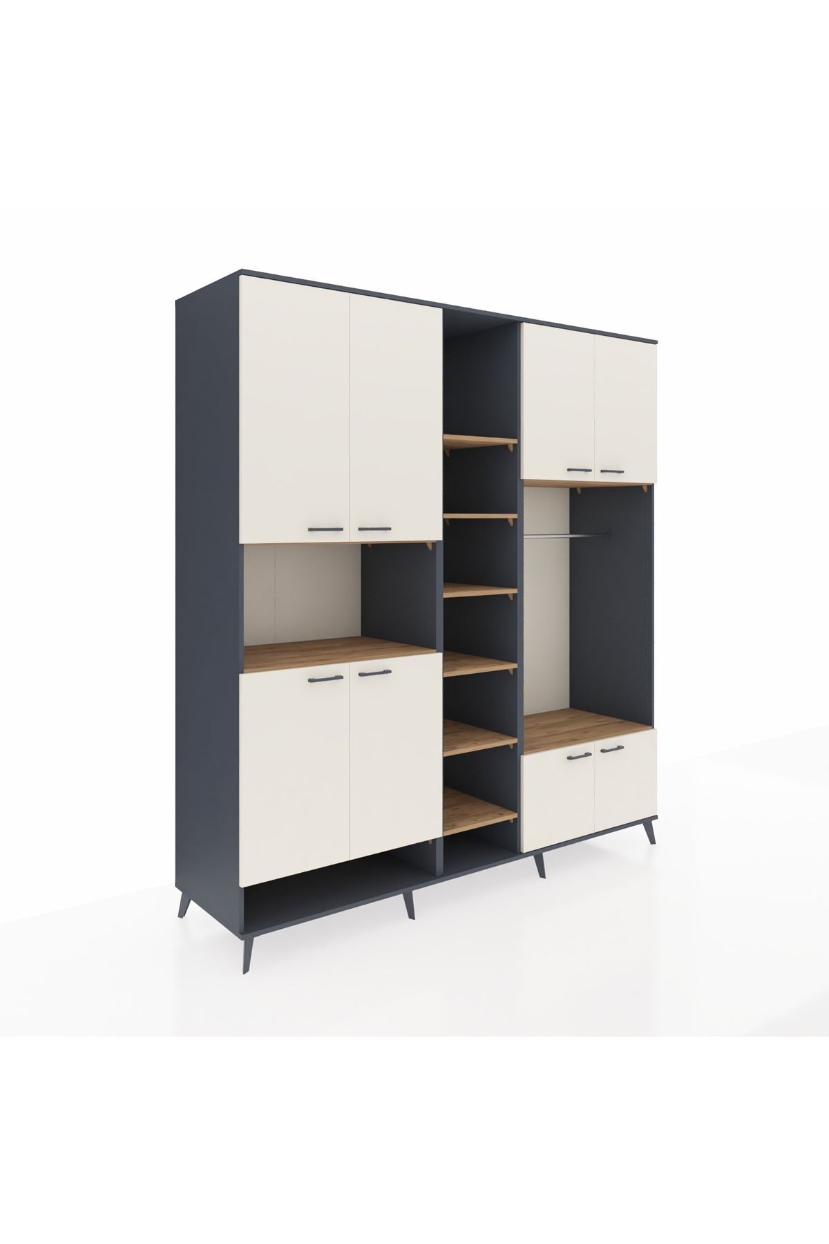 Kronos Dolap 18 Raflı 8 Kapaklı Tek Askılı 220x59x243 - S784M025V15C