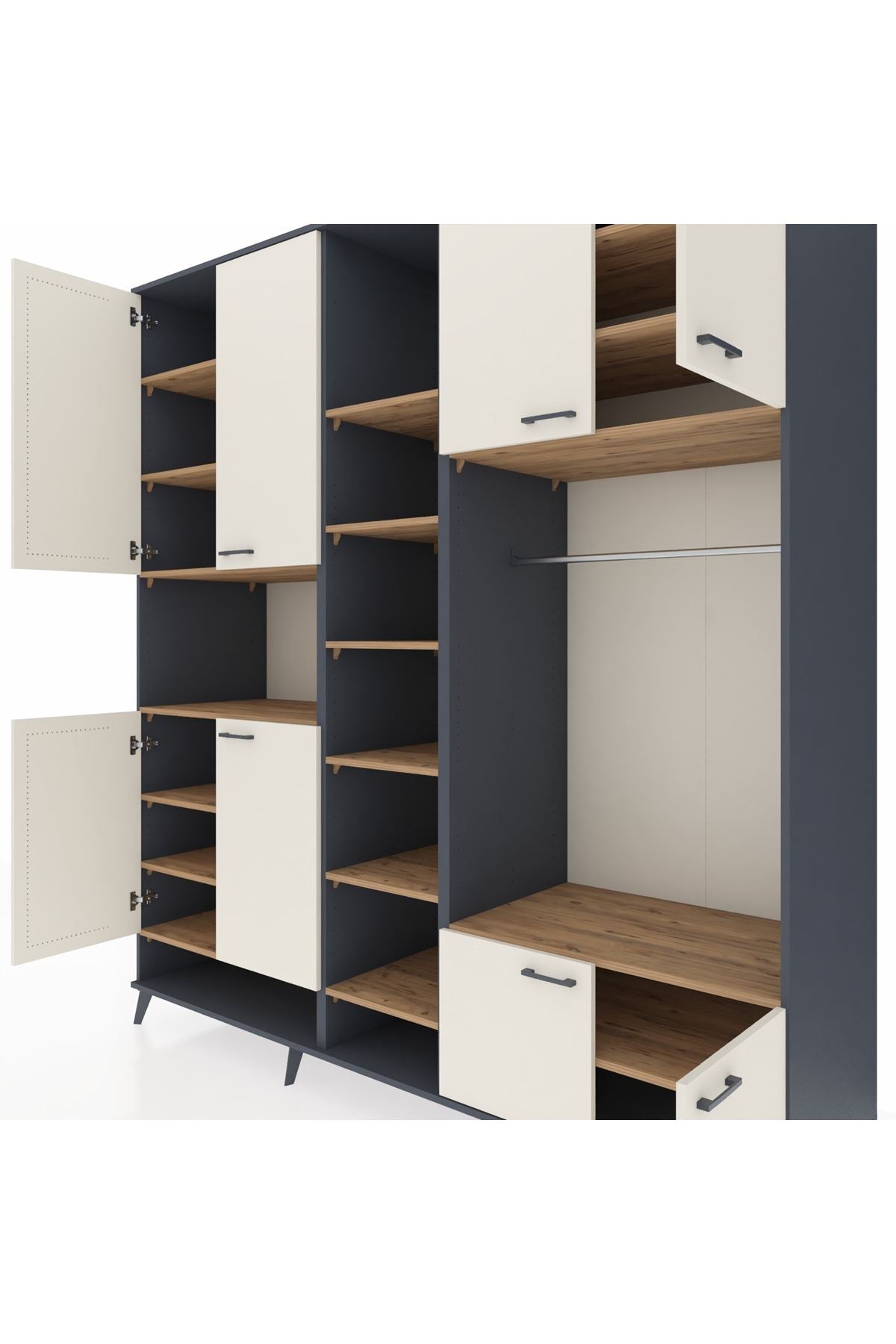 Kronos Dolap 18 Raflı 8 Kapaklı Tek Askılı 220x59x243 - S784M025V15C