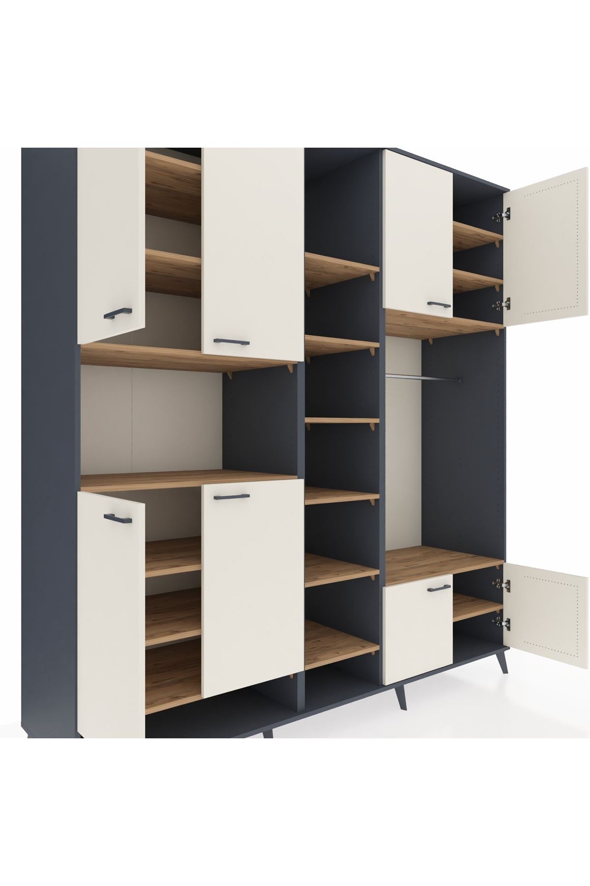 Kronos Dolap 18 Raflı 8 Kapaklı Tek Askılı 220x59x243 - S784M025V15C