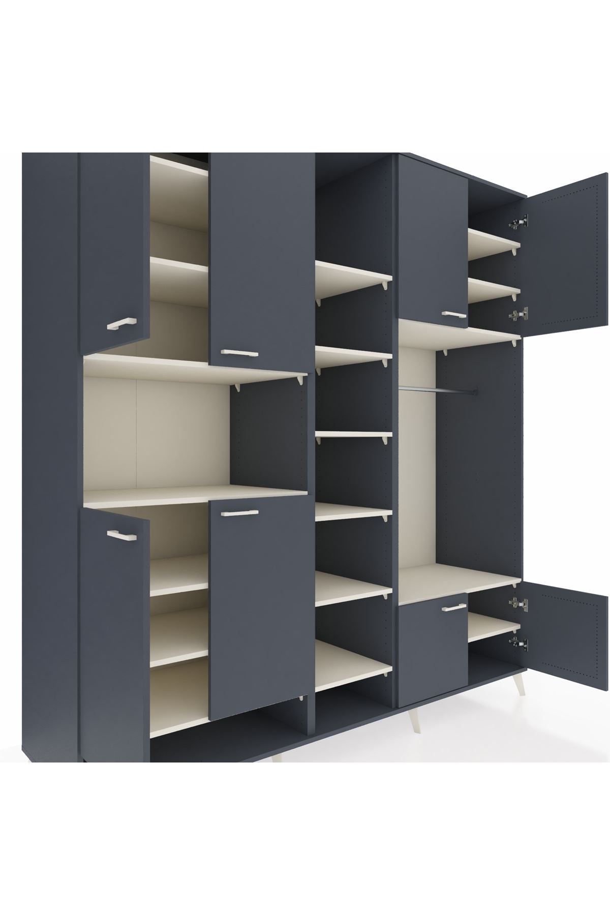 Kronos Dolap 18 Raflı 8 Kapaklı Tek Askılı 220x59x243 - S784M025V16C