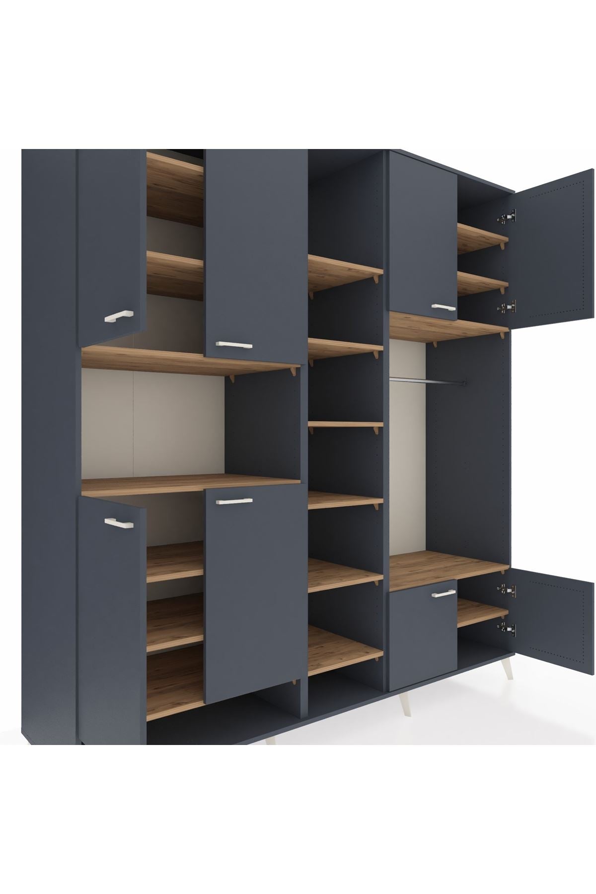Kronos Dolap 18 Raflı 8 Kapaklı Tek Askılı 220x59x243 - S784M025V18C