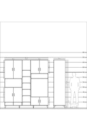 Kronos Dolap 18 Raflı 8 Kapaklı Tek Askılı 220x59x243 - S784M025V20C